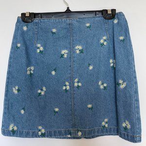 Divided Floral Denim Skirt Size 6